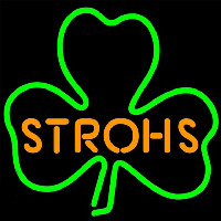 Strohs Green Clover Beer Sign Neon Skilt