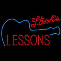 Strohs Guitar Lessons Beer Sign Neon Skilt