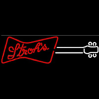 Strohs Guitar Red White Beer Sign Neon Skilt