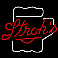 Strohs Mug Beer Sign Neon Skilt