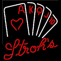 Strohs Poker Series Beer Sign Neon Skilt