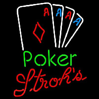 Strohs Poker Tournament Beer Sign Neon Skilt