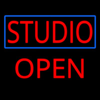 Studio Blue Border Open Neon Skilt