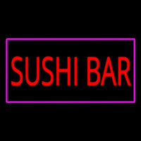 Sushi Bar Rectangle Pink Neon Skilt