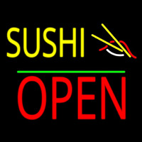 Sushi Block Open Green Line Neon Skilt