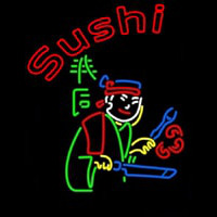 Sushi Chef Logo Neon Skilt