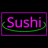 Sushi Rectangle Pink Neon Skilt