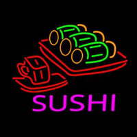 Sushi With Sushi Logo Neon Skilt