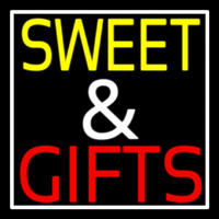 Sweet And Gifts With White Border Neon Skilt