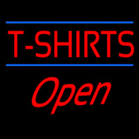 T Shirts Blue Lines Open Neon Skilt