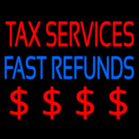 Ta  Services Fast Refunds Neon Skilt