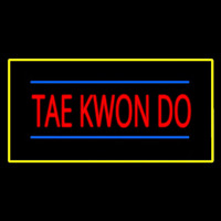 Tae Kwon Do Rectangle Yellow Neon Skilt