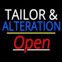 Tailor And Alteration Open Yellow Line Neon Skilt