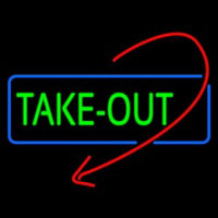 Take Out With Arrow Neon Skilt