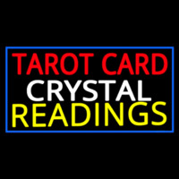 Tarot Card Crystal Readings With Blue Border Neon Skilt