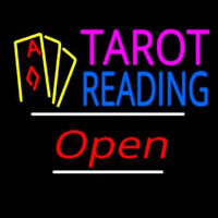 Tarot Reading Yellow Line Open Neon Skilt