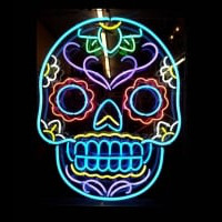 Tattoo Skull Neon Skilt