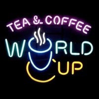 Tea Coffee World Cup Neon Skilt