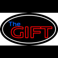 The Gift With White Border Neon Skilt