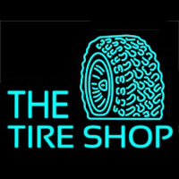 The Tire Shop Turquoise Logo Neon Skilt