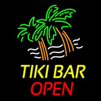 Tiki Bar Open Neon Skilt