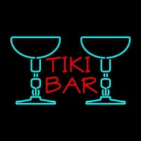 Tiki Bar with Two Martini Glasses Neon Skilt