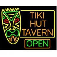 Tiki Hut Tavern Bar Neon Skilt