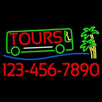 Tours With Phone Number Neon Skilt