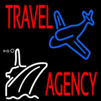 Travel Agency With Logo Neon Skilt