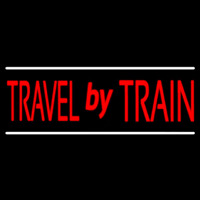 Travel By Train Neon Skilt