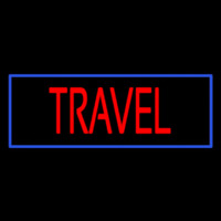 Travel With Border Neon Skilt