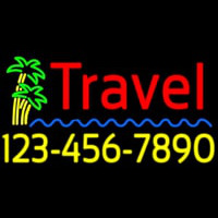 Travel With Phone Number Neon Skilt
