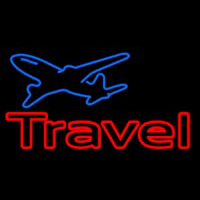 Travel With Plane Icon Neon Skilt