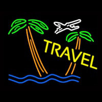Travel Yellow Neon Skilt