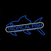 Tropical Fish Blue Neon Skilt