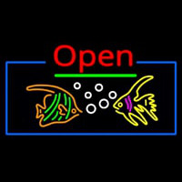 Tropical Fish Logo Open Neon Skilt
