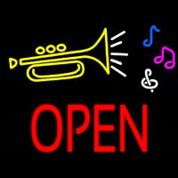 Trumpet Logo Open Block Neon Skilt