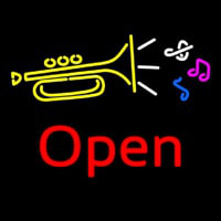 Trumpet Logo Open Neon Skilt