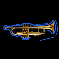 Trumpet Shaped Neon Skilt