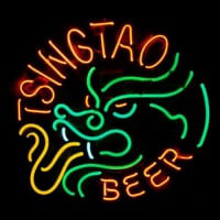 Tsingtao Øl Bar Åben Neon Skilt