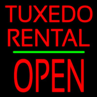 Tu edos Rental Block Open Green Line Neon Skilt