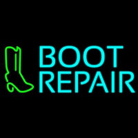 Turquoise Boot Repair Neon Skilt