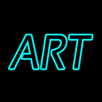 Turquoise Double Stroke Art Neon Skilt