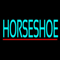 Turquoise Horseshoe Block Neon Skilt