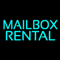 Turquoise Mailbo  Rental Block Neon Skilt