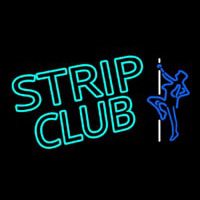 Turquoise Strip Club Neon Skilt