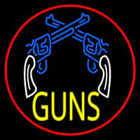 Two Gun Logo Neon Skilt