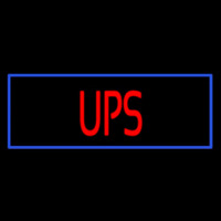 Ups Block Blue Border Neon Skilt