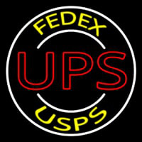 Ups Fede  Usps With Circle Neon Skilt