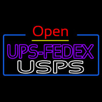 Ups Fede  Usps With Open 4 Neon Skilt